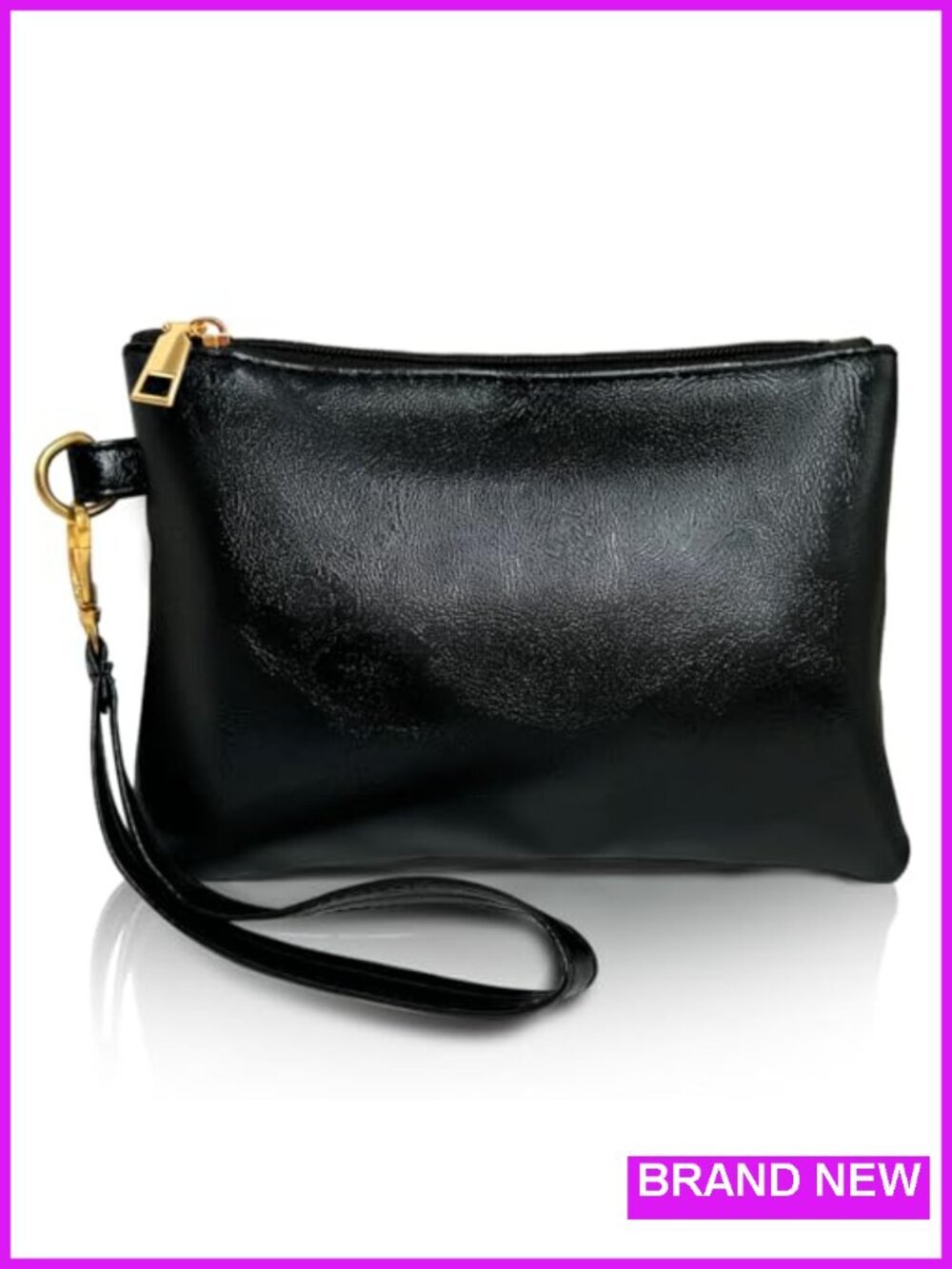 PU Leather Clutch Purse Wristlet Wallet for Women with Zipper Compartment